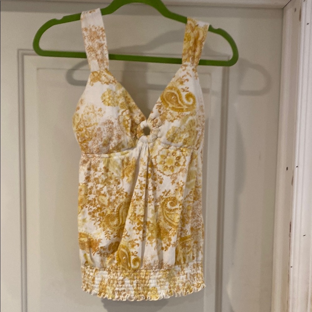 BONGO Yellow  Padded Bustier Tank Top size Large, good condition